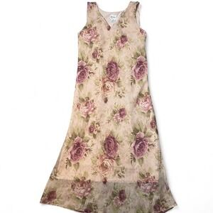 vintage Floral maxi dress with a flowy, ethereal fairy vibe